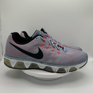 Nike Men's Light Gray and Black Athletic Running Shoes with Orange Accents
